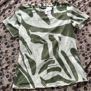 AKIRA Bicoastal Mesh Shirt, Size Small